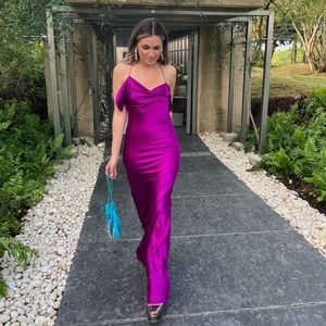 MICHELLE MASON RUFFLE BIAS GOWN